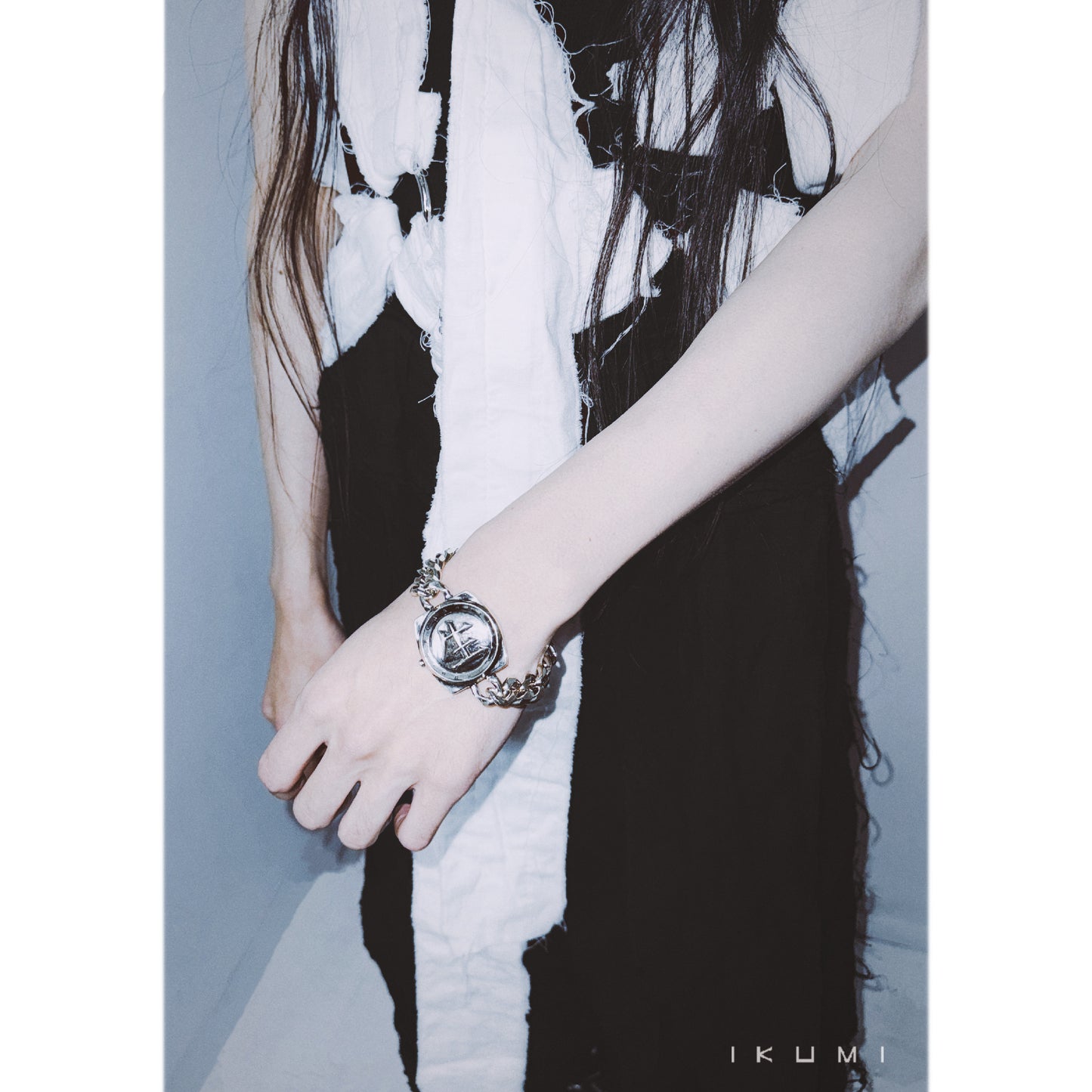IKUMI×MADARANINGEN 生死 OXIDIZED SILVER PLATED BRACELET