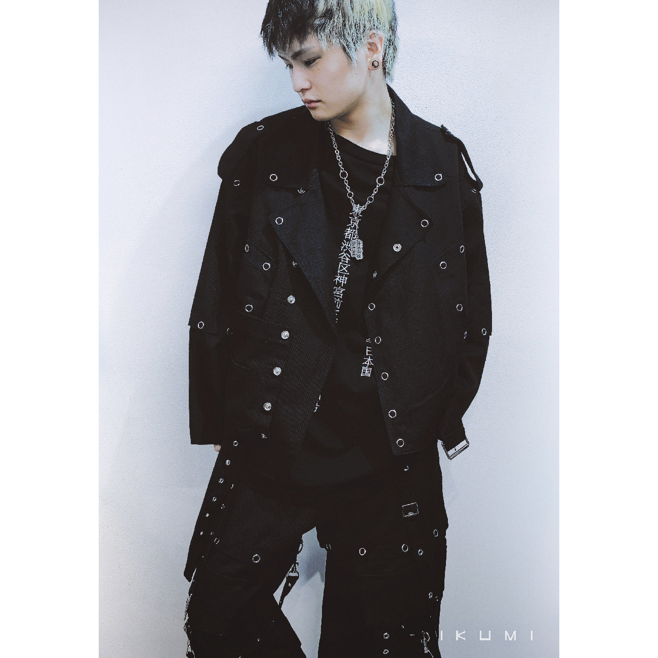 SNAP BUTTON DENIM PANTS