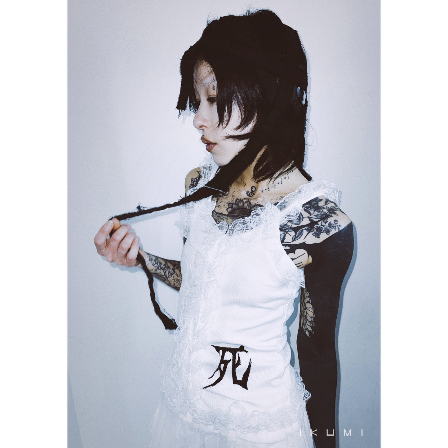 IKUMI×MADARANINGEN Gauze head gear