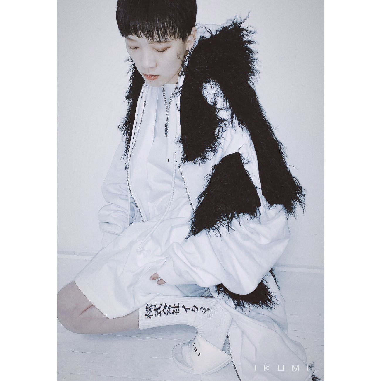 FUR BIG BICOLOR ZIP HOODIE