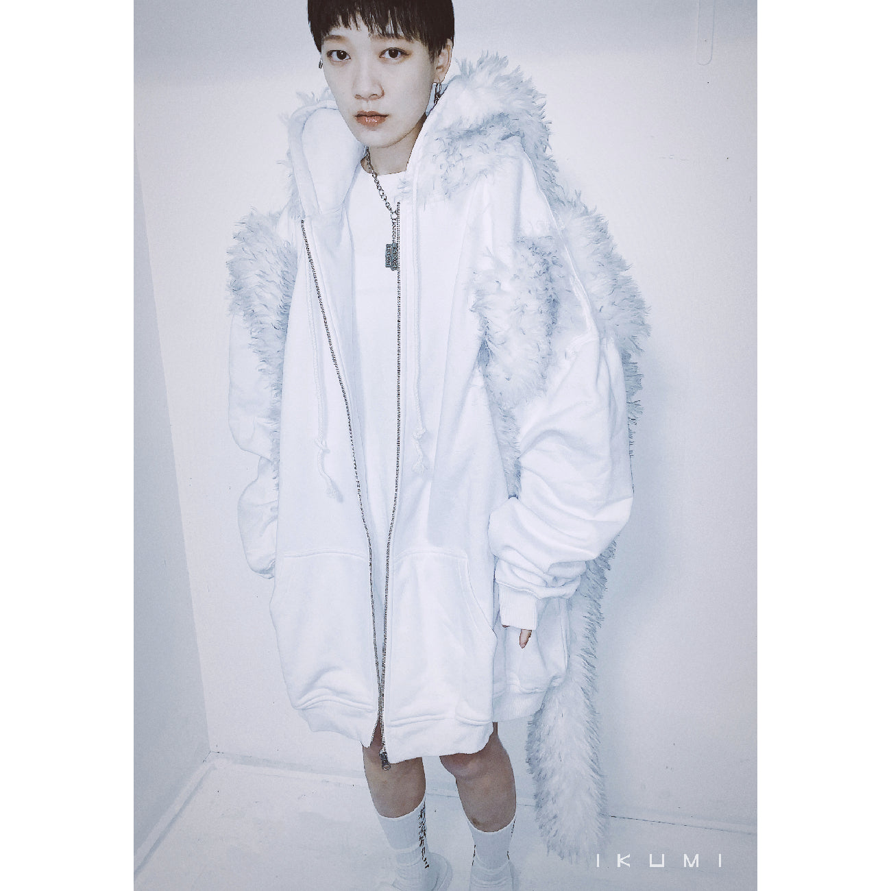 FUR BIG ZIP HOODIE