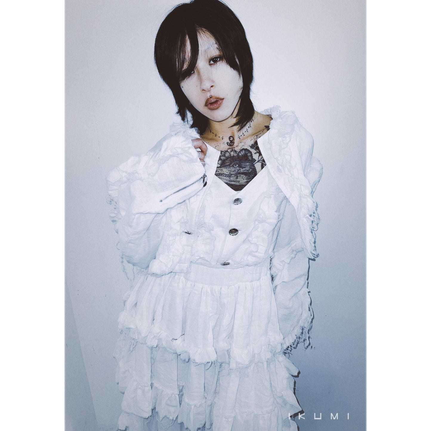 IKUMI×MADARANINGEN GAUZE FRILL JACKET