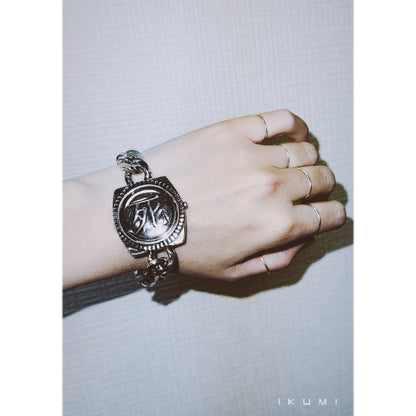 IKUMI×MADARANINGEN 生死 OXIDIZED SILVER PLATED BRACELET