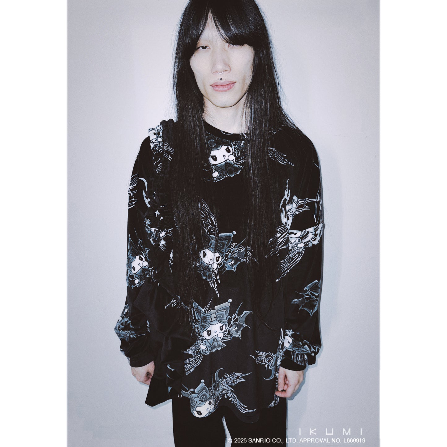 KUROMI×IKUMI FLEECE LONG T