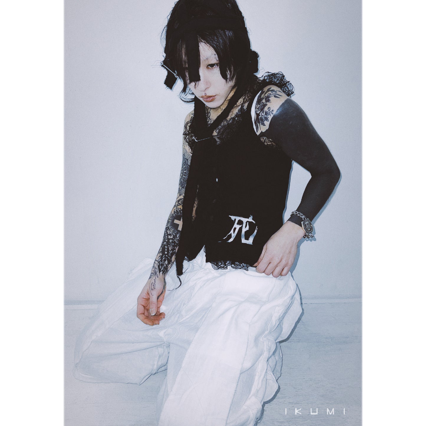 IKUMI×MADARANINGEN Gauze Wide pants