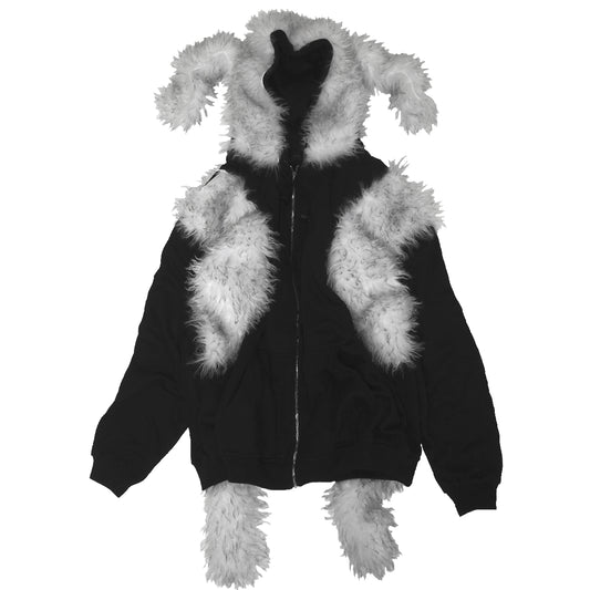 FUR BIG BICOLOR ZIP HOODIE