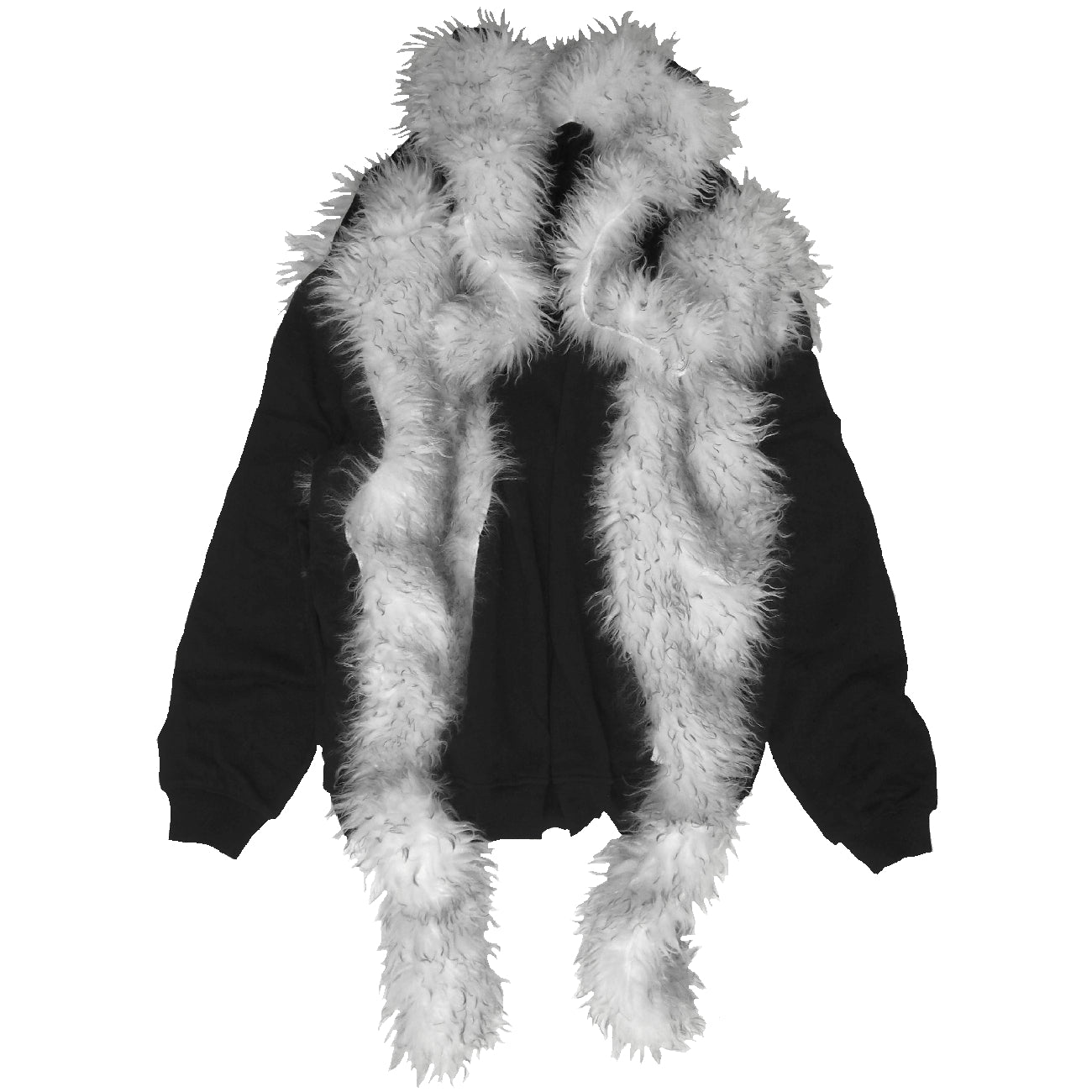 FUR BIG BICOLOR ZIP HOODIE