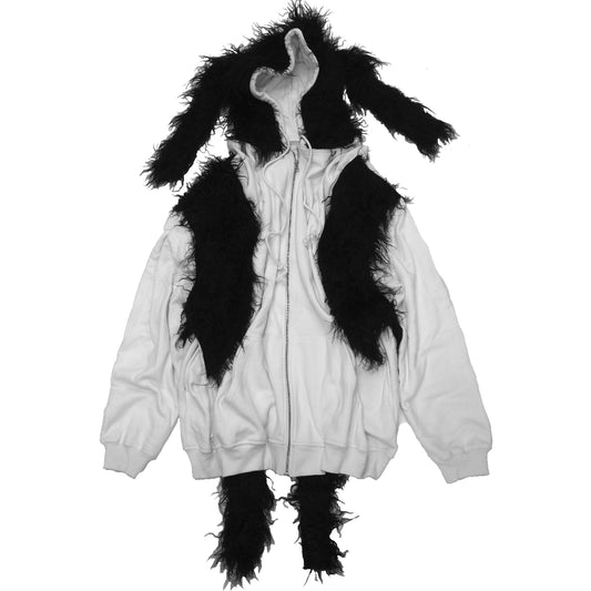FUR BIG BICOLOR ZIP HOODIE