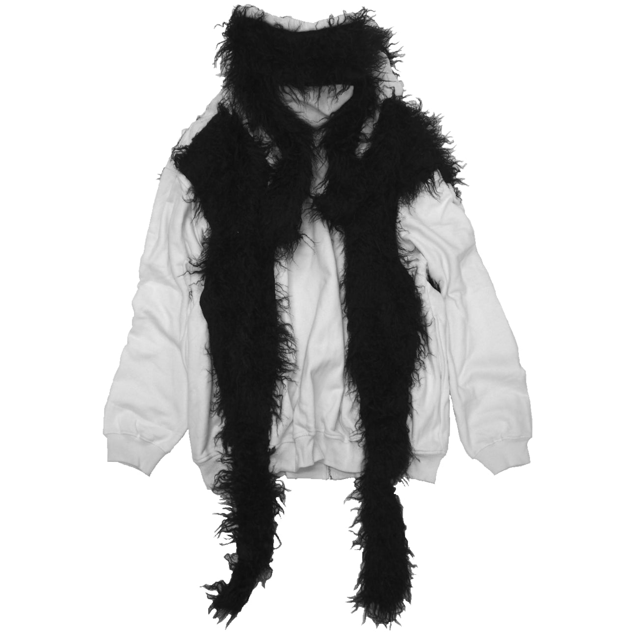 FUR BIG BICOLOR ZIP HOODIE