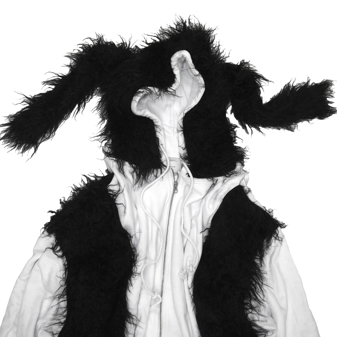 FUR BIG BICOLOR ZIP HOODIE