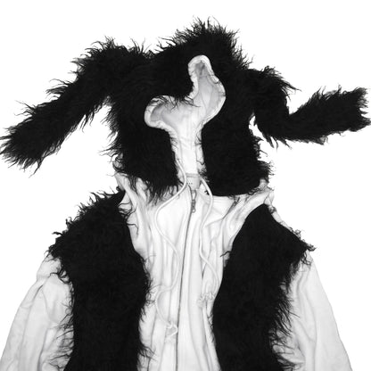FUR BIG BICOLOR ZIP HOODIE