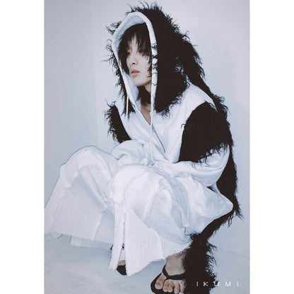 FUR BIG BICOLOR ZIP HOODIE