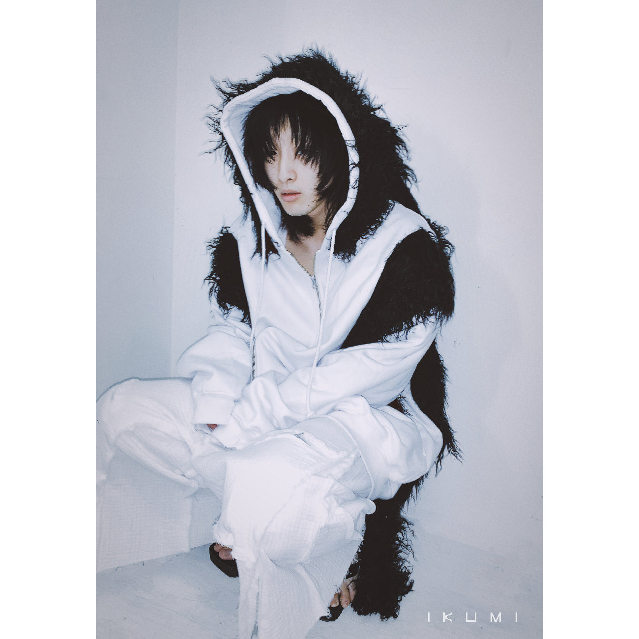 FUR BIG BICOLOR ZIP HOODIE