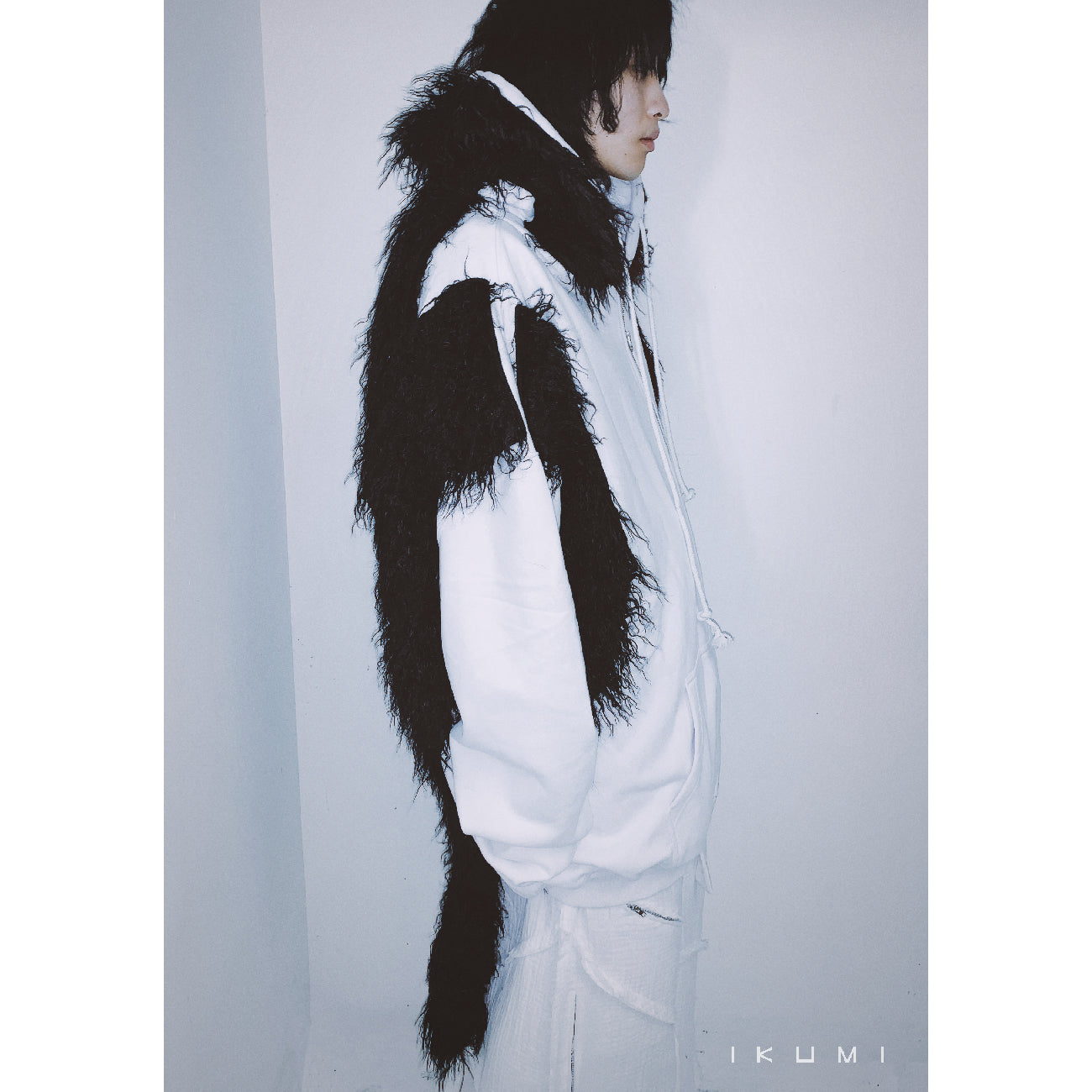 FUR BIG BICOLOR ZIP HOODIE