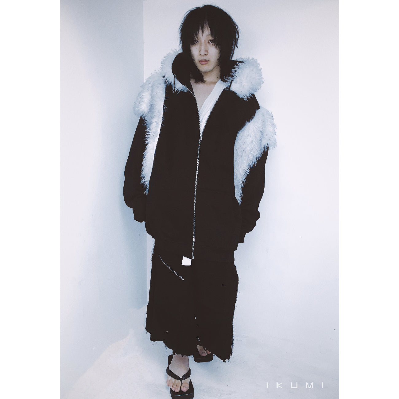 FUR BIG BICOLOR ZIP HOODIE
