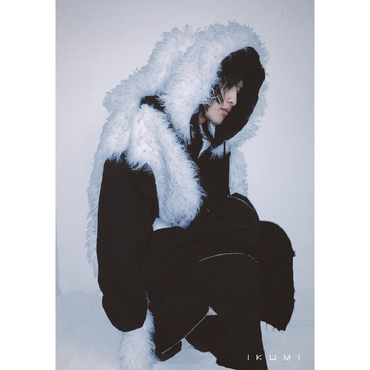 FUR BIG BICOLOR ZIP HOODIE