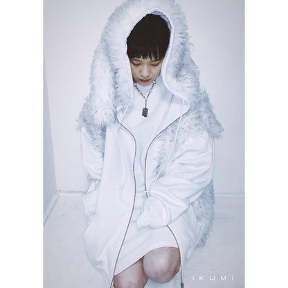 FUR BIG ZIP HOODIE
