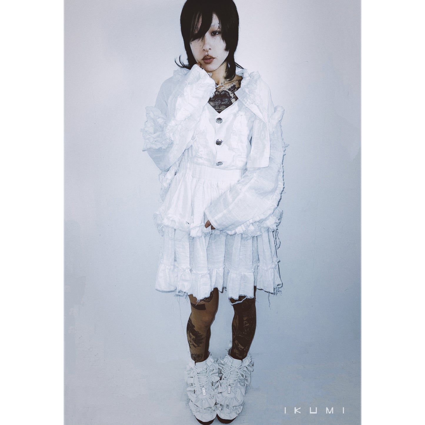 IKUMI×MADARANINGEN GAUZE FRILL JACKET