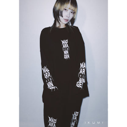 IKUMI×MADARANINGEN Bizzare LOGO Long sleeve t-shirt