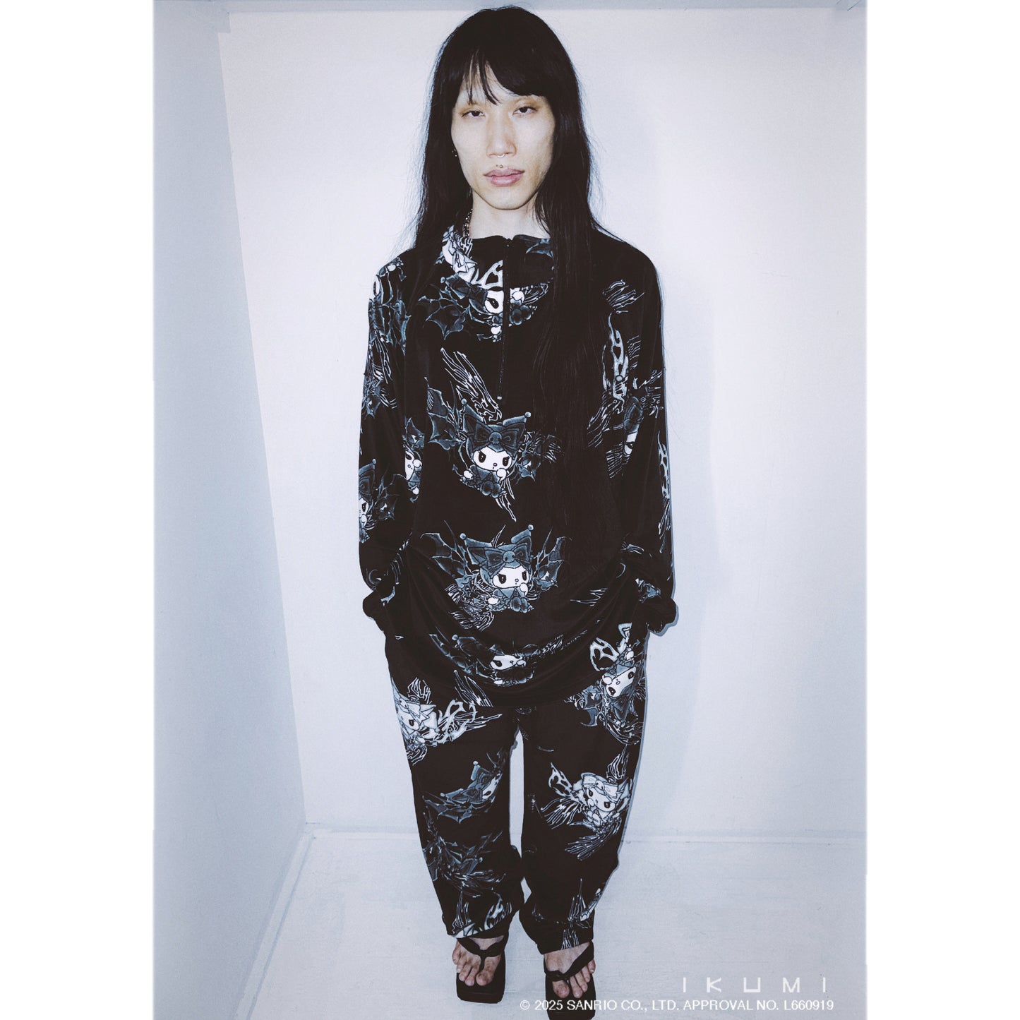 KUROMI×IKUMI FLEECE WIDE PANTS