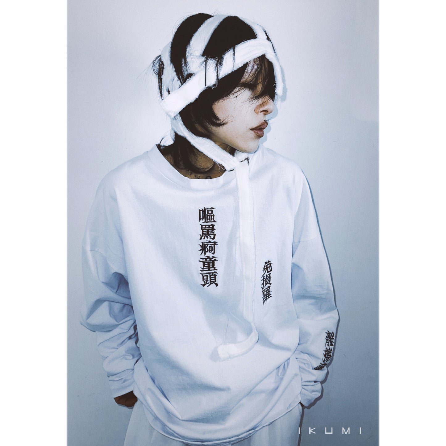 IKUMI×MADARANINGEN Gauze head gear