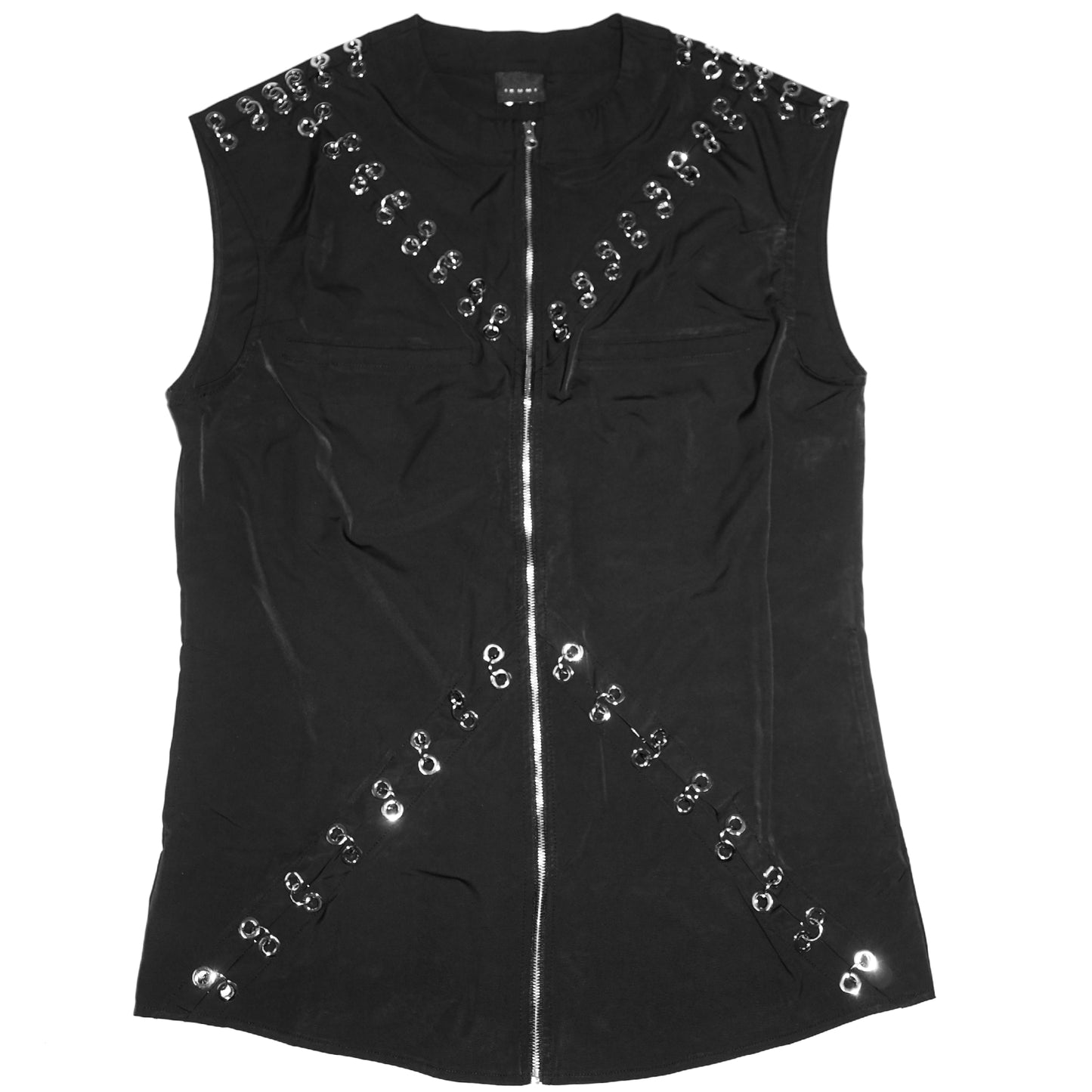 PIERCED ZIP VEST