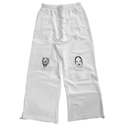 SCATTERED NOH MASKS SWEAT PANTS
