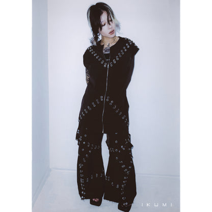 PIERCED ZIP VEST