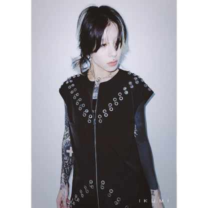 PIERCED ZIP VEST