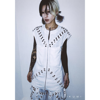 PIERCED ZIP VEST
