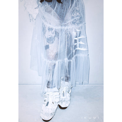 IKUMI×MADARANINGEN Rüschenstiefel