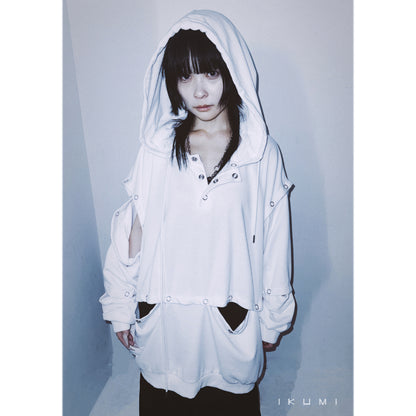 SNAP BUTTON HOODIE 
