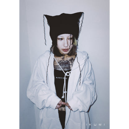 PIERCED HORN KNIT CAP